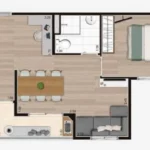 Planta 1 Dorm. 41m - Manacá Alto do Jardim