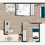 Planta 2 Dorm. 41m - Manacá Alto do Jardim