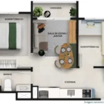 Planta com Varanda 33m - Panorama