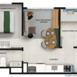 Planta sem Varanda 31m - Panorama