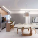Perspectiva Apartamento 50m² - Cozinha e Living - New Way Santo André