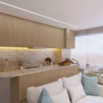 Perspectiva da Cozinha Integrada com a Sala - Vip Essência