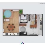 Planta Apartamento 1 Dormitório 61m² - Upper Petrópolis