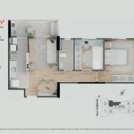 Planta Apartamento 2 Dormitórios 55m² - São Rafael