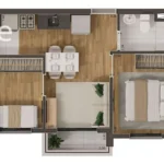 Planta Apartamento 34m² - Bio Parque Nabuco