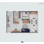 Planta Apartamento 43m² - Upper Petrópolis