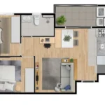 Planta Apartamento 46m² Final 3 - Way Aramaçan