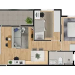 Planta Apartamento 46m² Final 4 - Way Aramaçan