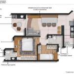 Planta Apartamento 50m² Final 1 - New Way Santo André