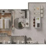 Planta Apartamento 60m² Op1 - Landscape
