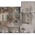 Planta Apartamento 60m² Op2 - Landscape