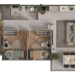 Planta Apartamento 68m² Op1 - Landscape