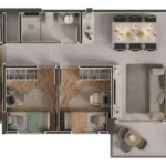 Planta Apartamento 68m² Op2 - Landscape