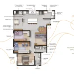 Planta Apartamento 86m² - Ilha de Murano