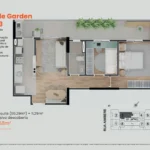 Planta Apartamento Garden 2 Dormitórios 66m² - São Rafael