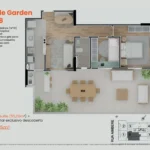 Planta Apartamento Garden 2 Dormitórios 91m² - São Rafael