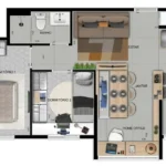 Planta Apto Tipo Opção 1 - Conect Casa Branca