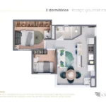 Planta com Terraço Gourmet Integrado - Vip Essência