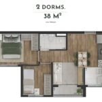 Planta 2 Dormitorios 36m² Class Select Vila Prudente