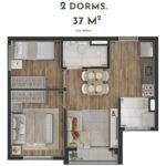 Planta 2 Dormitorios 37m² Class Select Vila Prudente