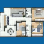 Planta Tipo 70m² - Blume São Bernardo